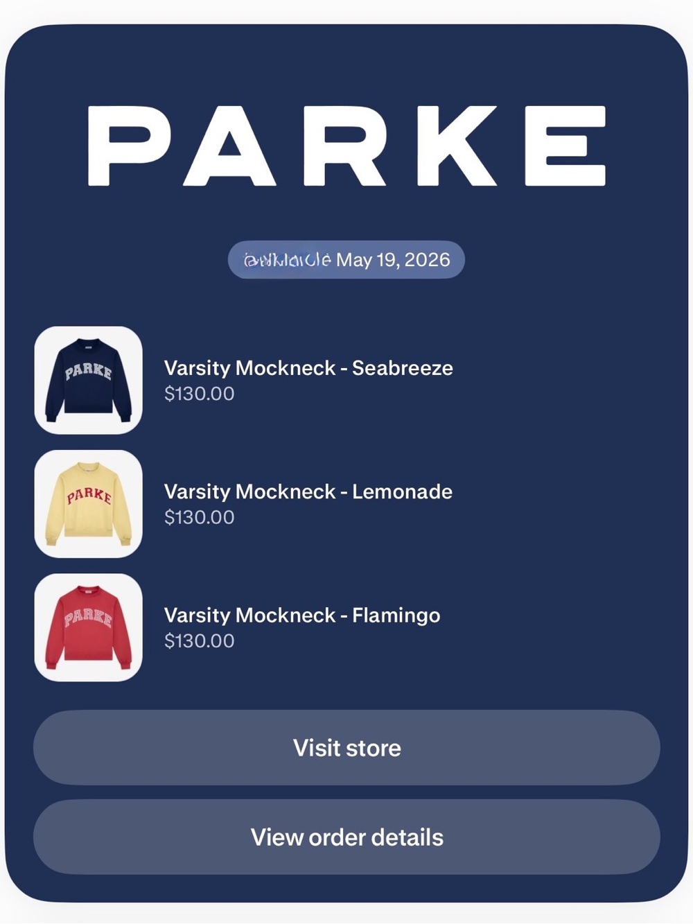 PARKE Lemonade Varsity Mockneck S/M - Picture 2 of 2
